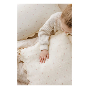 Soft Spot - Organic Cotton Ribbon Pillowcases - Set of 2 | Ivory