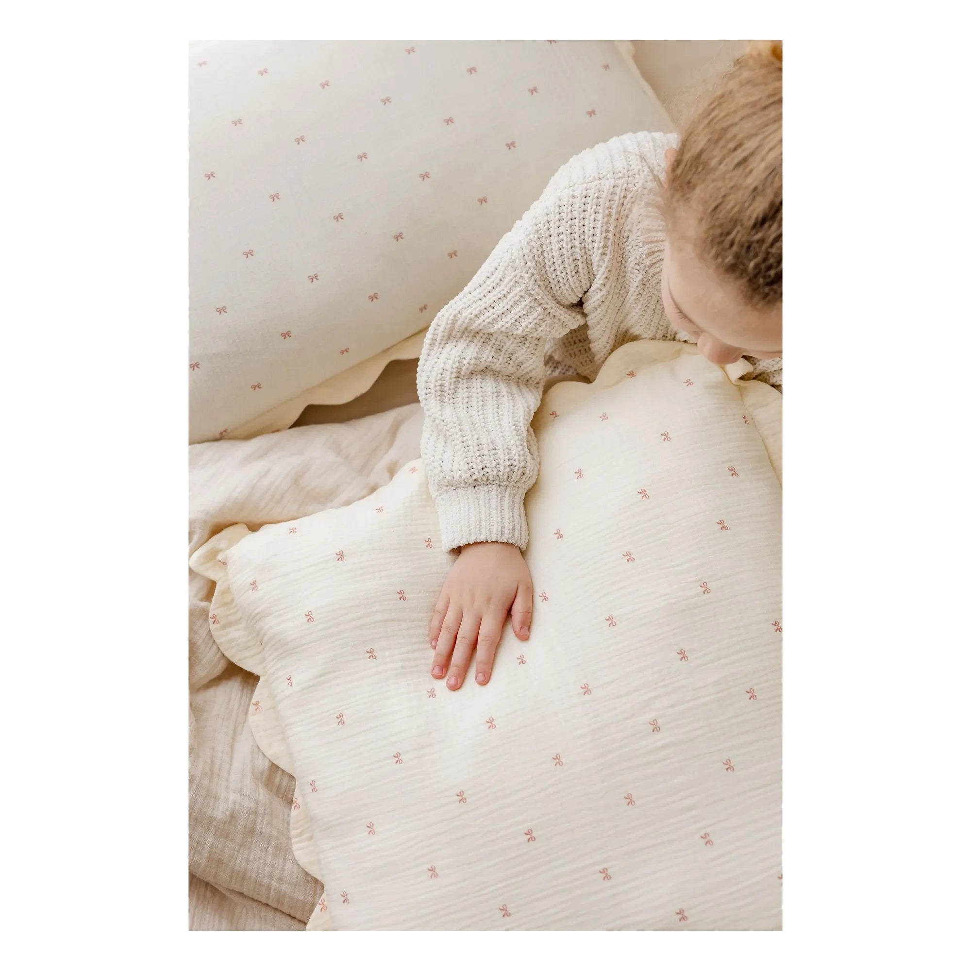 Soft Spot - Organic Cotton Ribbon Pillowcases - Set of 2 | Ivory