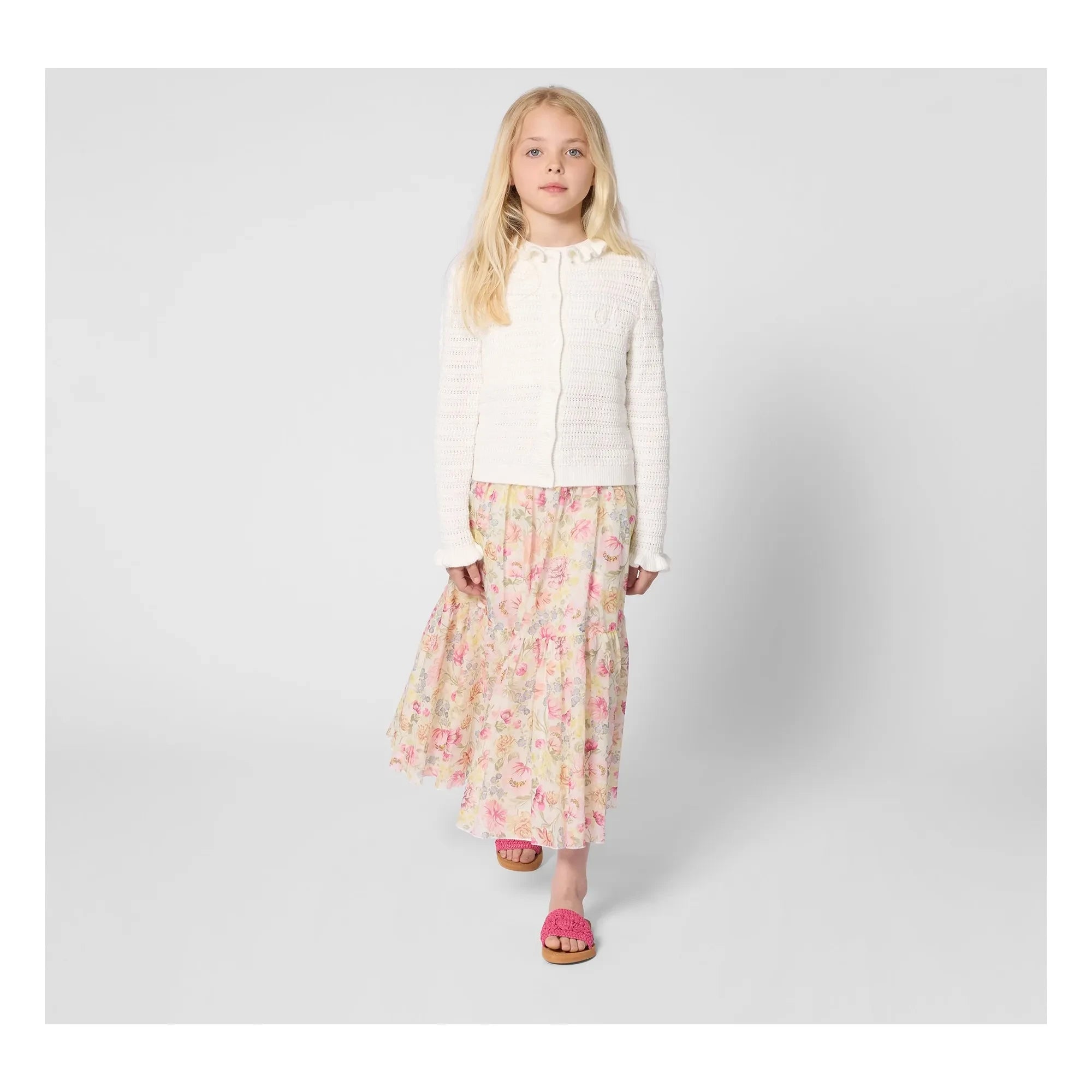 Chloé - Organik pamuklu çiçek desenli etek | Krem