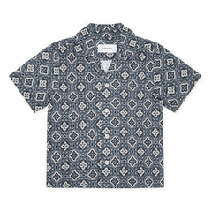 Les Deux - Camisa de algodón orgánico Lukas Arabesque | Azul