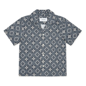 Les Deux - Camisa de algodón orgánico Lukas Arabesque | Azul