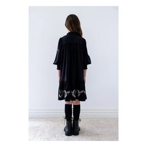 petite Amalie - Vestido bordado | Negro