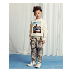 Mini Rodini - City Hall organik pamuklu sweatshirt | Ekru