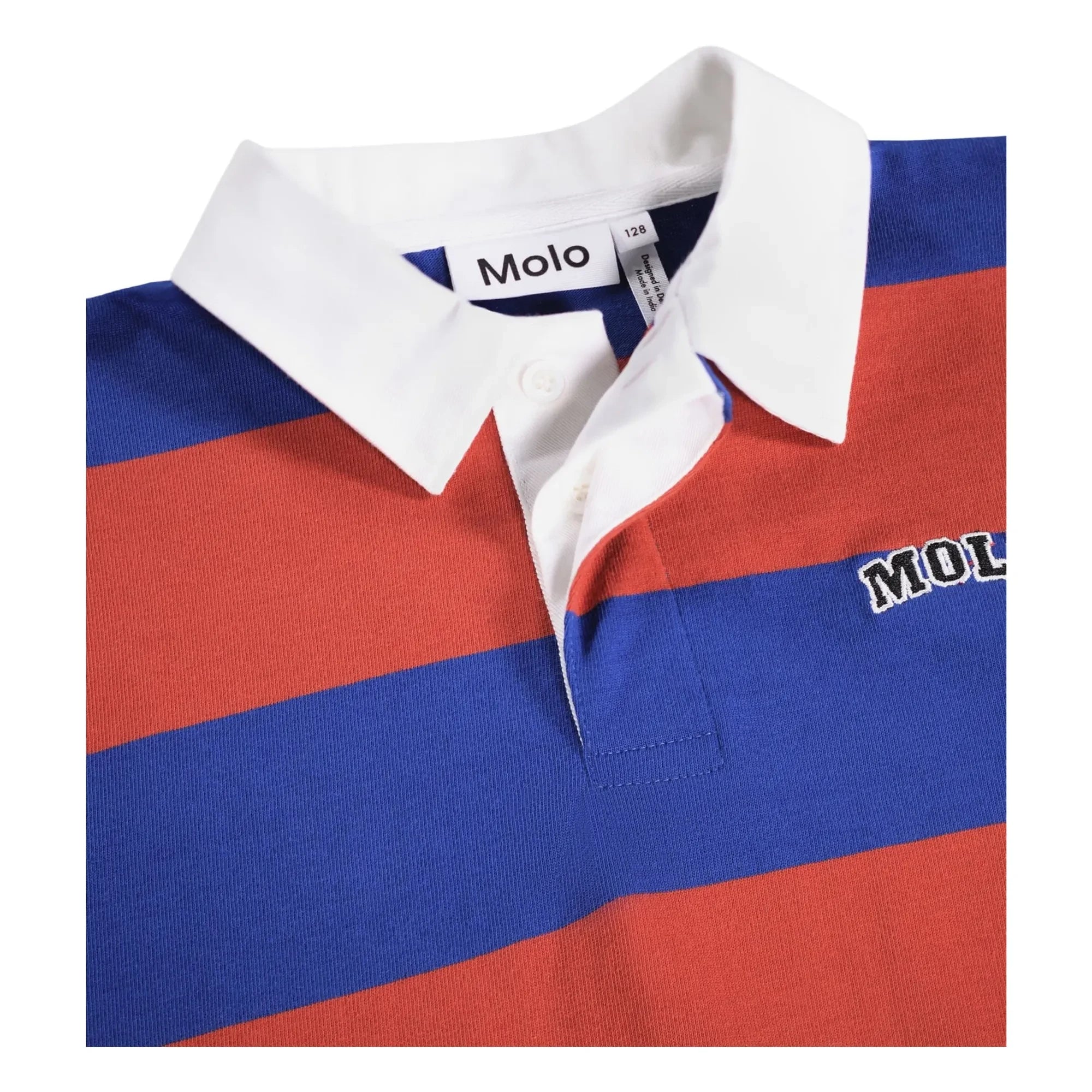 Molo - Relz Striped Organic Cotton Polo | Blue