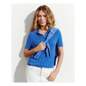 Bompard - Polo de algodón con nervaduras | Azul