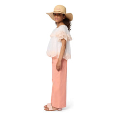 Chloé - Organik Pamuk Keten Pantolon | Mercan