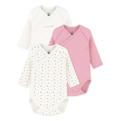 Petit Bateau - 3er Set Mon Trésor Bio-Baumwolle Strampler | Weiß