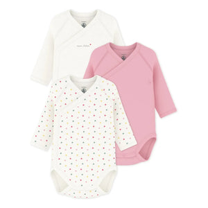 Petit Bateau - 3er Set Mon Trésor Bio-Baumwolle Strampler | Weiß