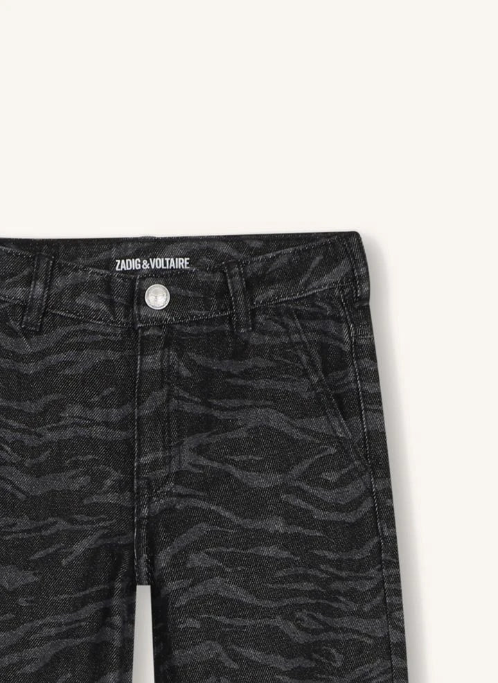 Zadig & Voltaire - Jean Victoria Zebra | denim negro