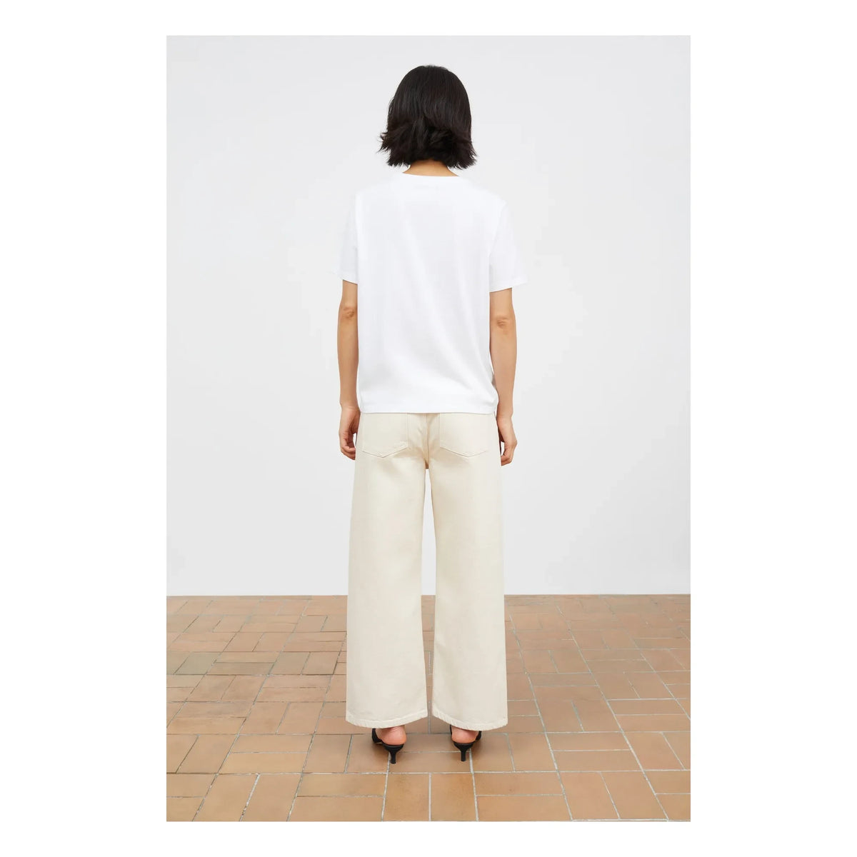 Skall Studio - Crop Taylor Organik Pamuk Kot Pantolon | Ecru