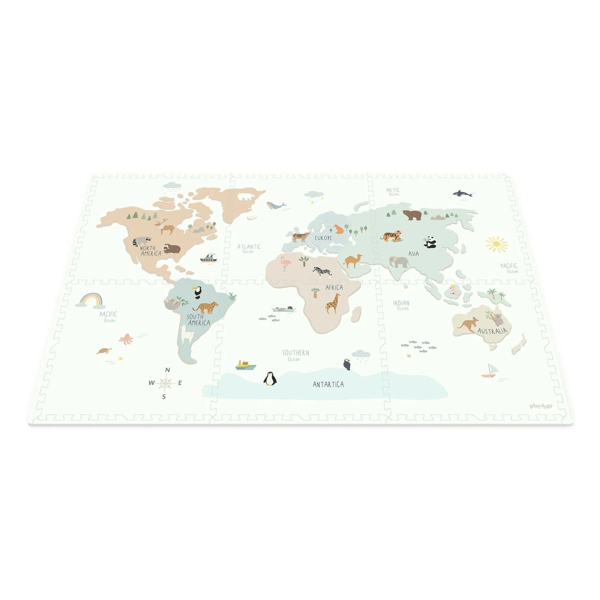 Play and Go - Tiloo modulare Spielmatte - Weltkarte