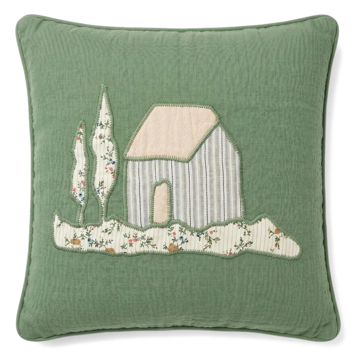 Editions Aimable - Maison Hector almohada | Muselina Verde Oscuro