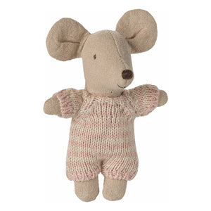 Maileg - Baby Maus in Kinderwagen | Rosa