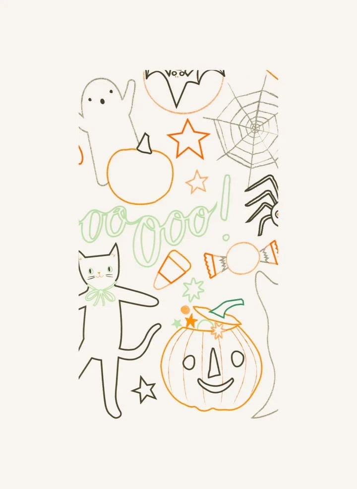 Meri Meri - Halloween Boyama Masa Örtüsü | Beyaz