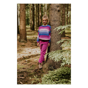 Yuki - Gestreifter Pullover aus Bio-Baumwolle | Violett