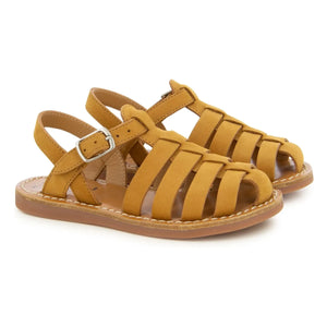 Pom d'Api - Sandalias de padre con pespuntes de rafia | Ocre