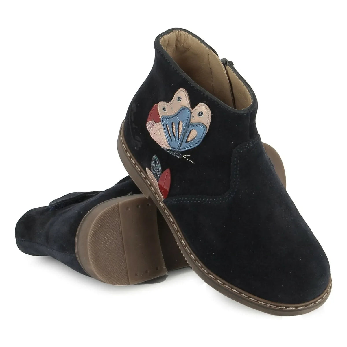 Pom d'Api - Botines de terciopelo City Fly | Azul marino