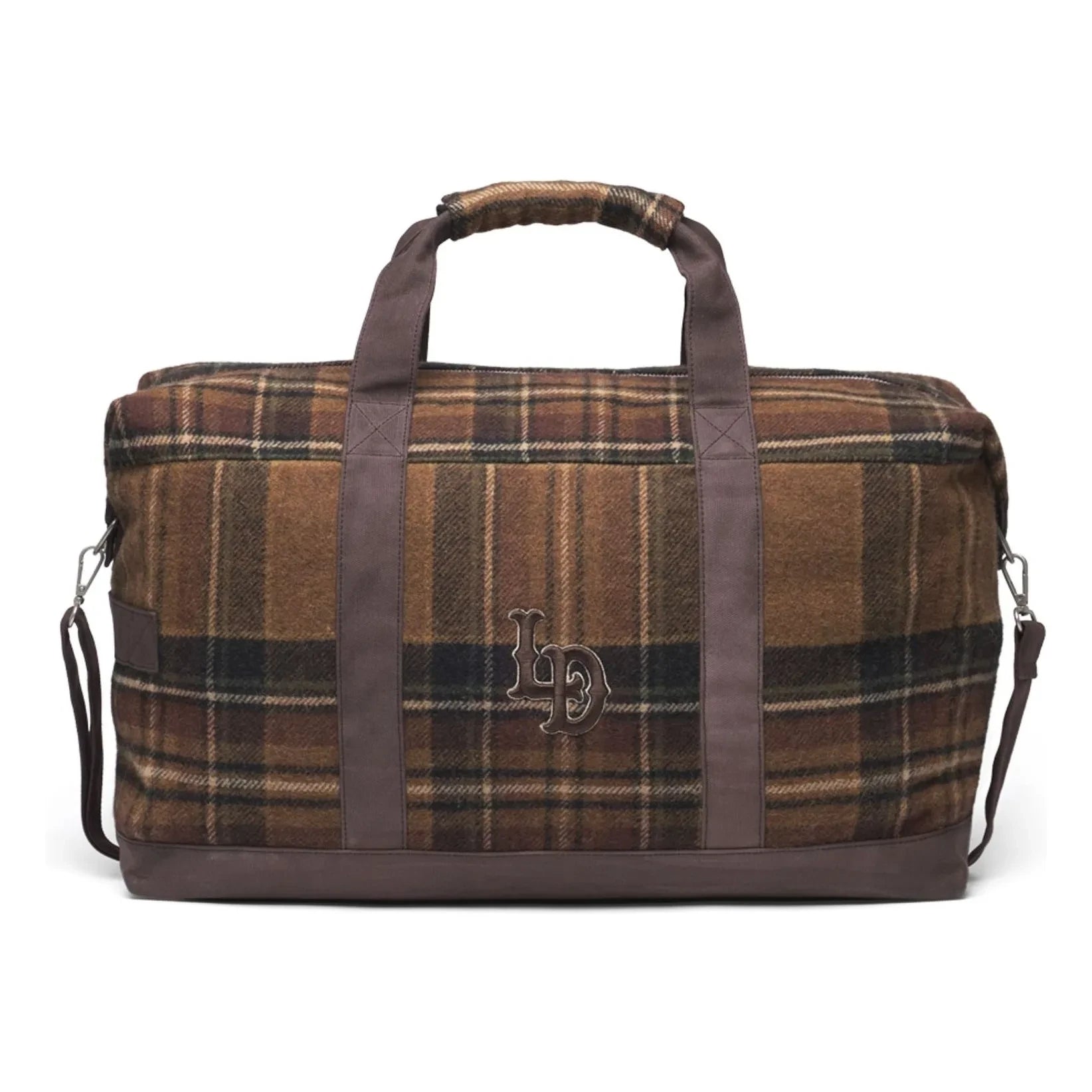 Les Deux - Wesam Check Weekend Wool Plaid Bag | Brown
