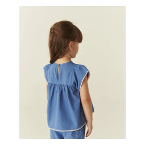 Copenhagen Colors - Bluse mit Troddeln Bio-Baumwolle | Blau