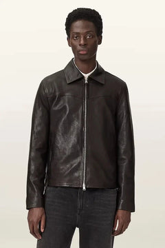 AllSaints Chaqueta de cuero para hombre TUNE