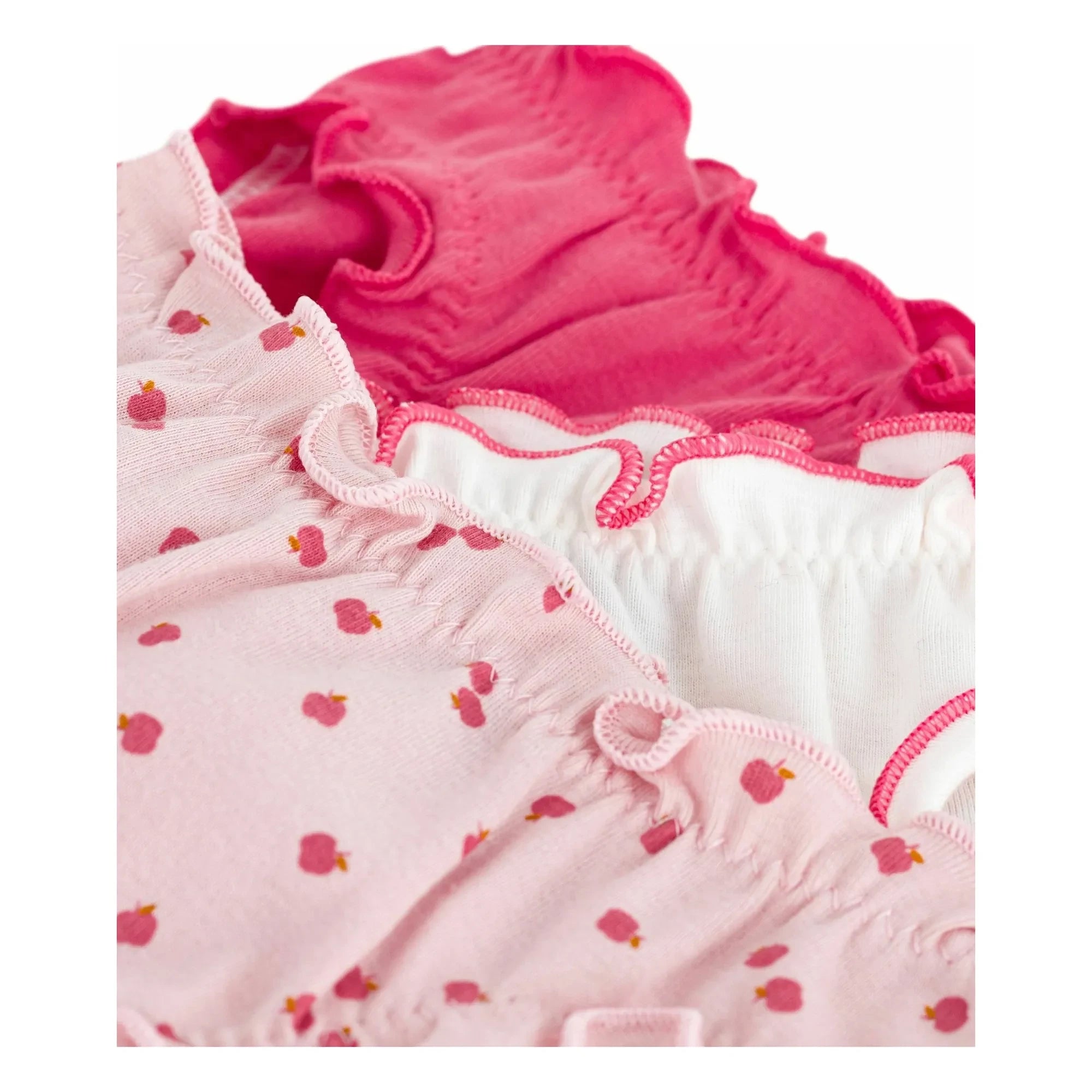 Petit Bateau - Apple Organik Pamuklu 3'lü Bloomer Külot Seti | Pembe