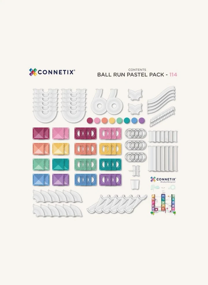 Connetix - Pastell 114 Teile Balllauf-Set