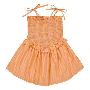 Louis Louise - Striped Eden Drawstring Dress | Orange