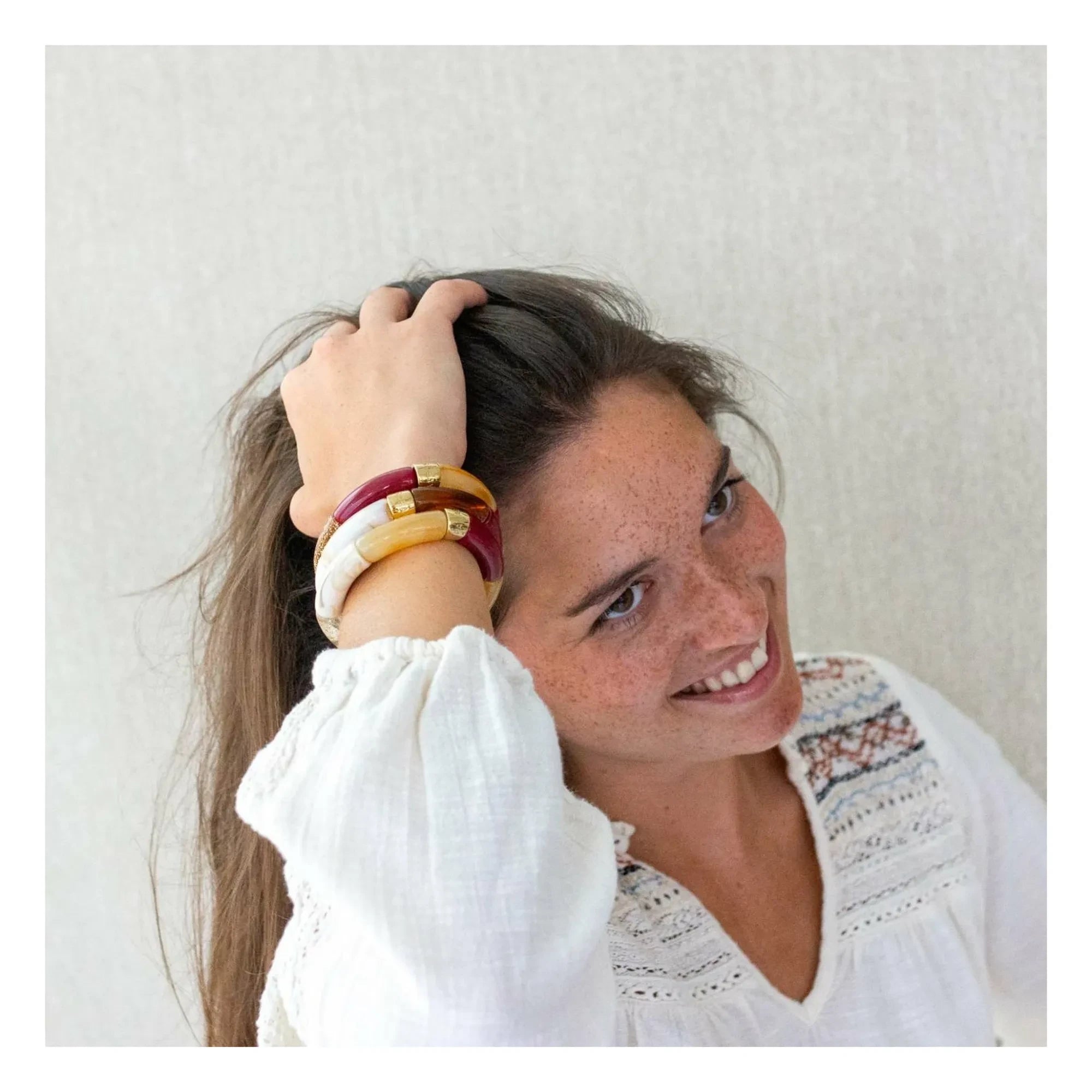 Parabaya - Sol 3 Armband | Creme