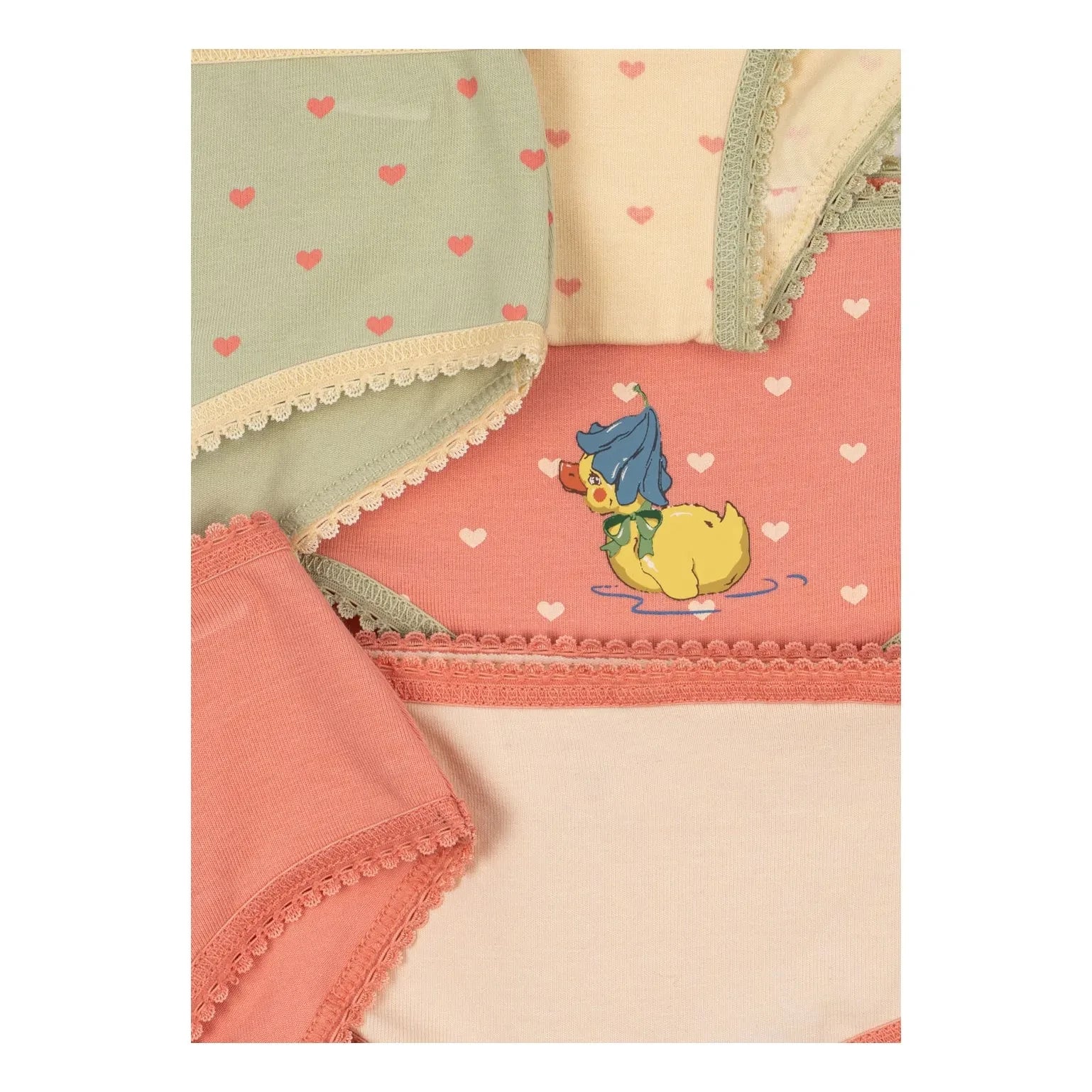 Konges Sløjd - Bragas de algodón orgánico con diseño de pato, 5 unidades | Rosa