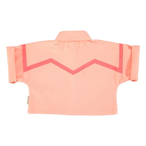 Piupiuchick - Geometrik Twill Kısa Kollu Ceket | Mercan
