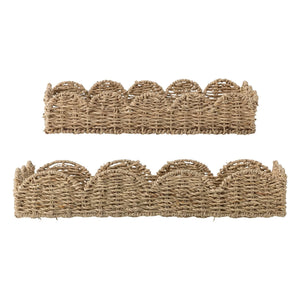 Bloomingville - Brea wicker tray - Set of 2 | Brown