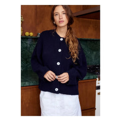 Surprise Paris - Emma Merino-Wollcardigan | Klassisches Marineblau