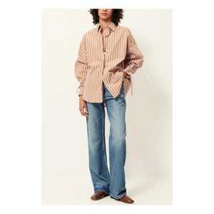 Sessùn - Camisa a rayas de algodón Armando | Terracota