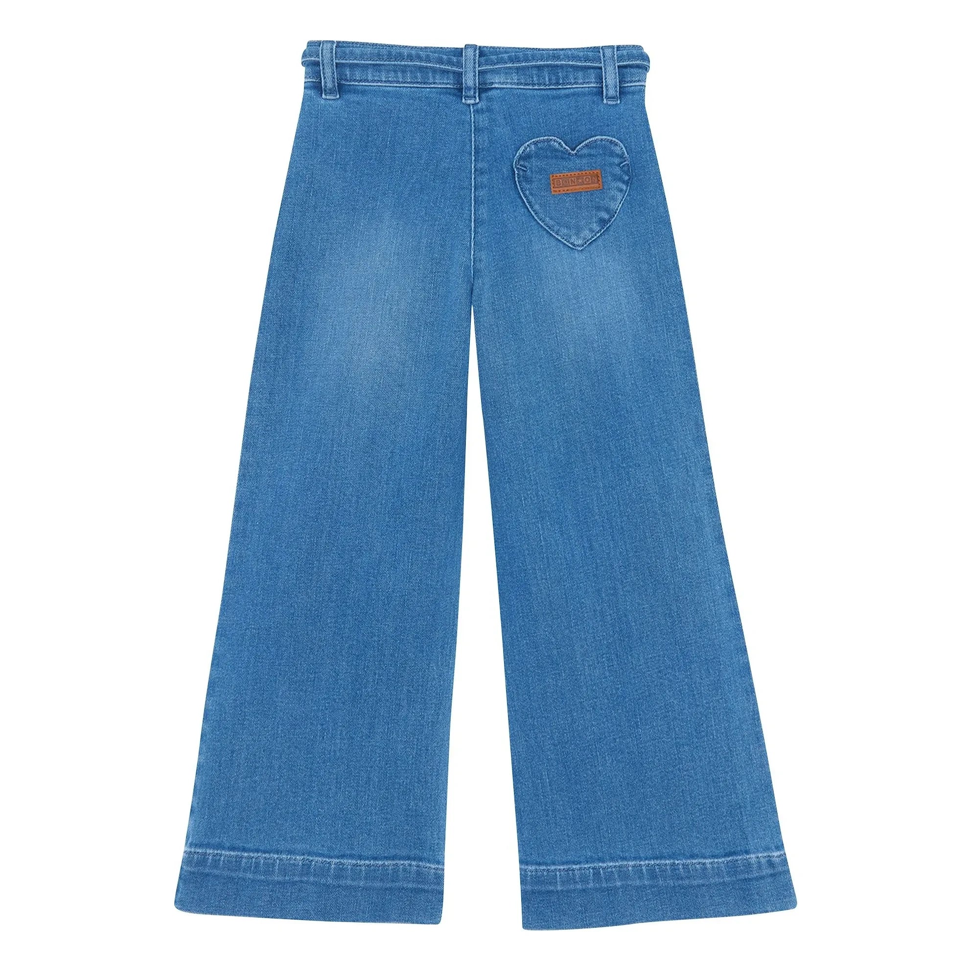 Bonton - Kalp Cepli Pocket Jeans | Mavi
