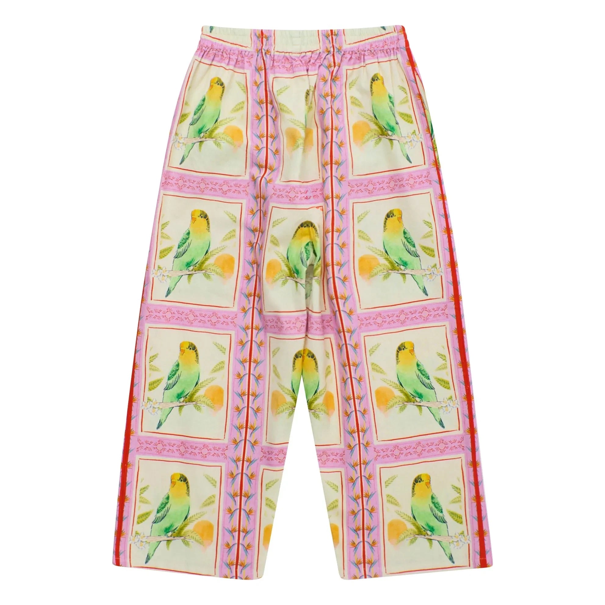 Maison Mangostan - Pantalones Patchwork Birds | Rosa