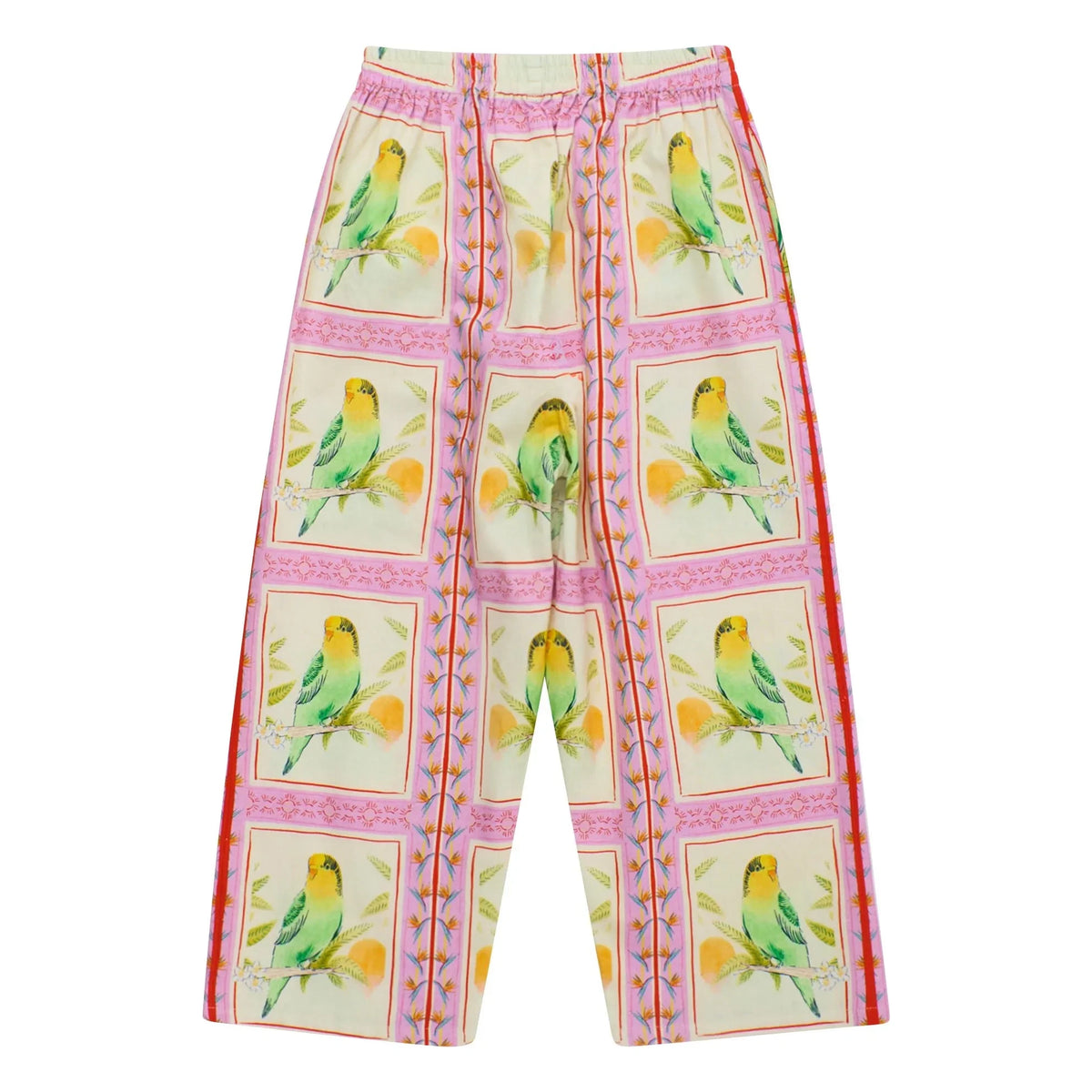 Maison Mangostan - Pantalones Patchwork Birds | Rosa