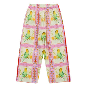 Maison Mangostan - Pantalones Patchwork Birds | Rosa
