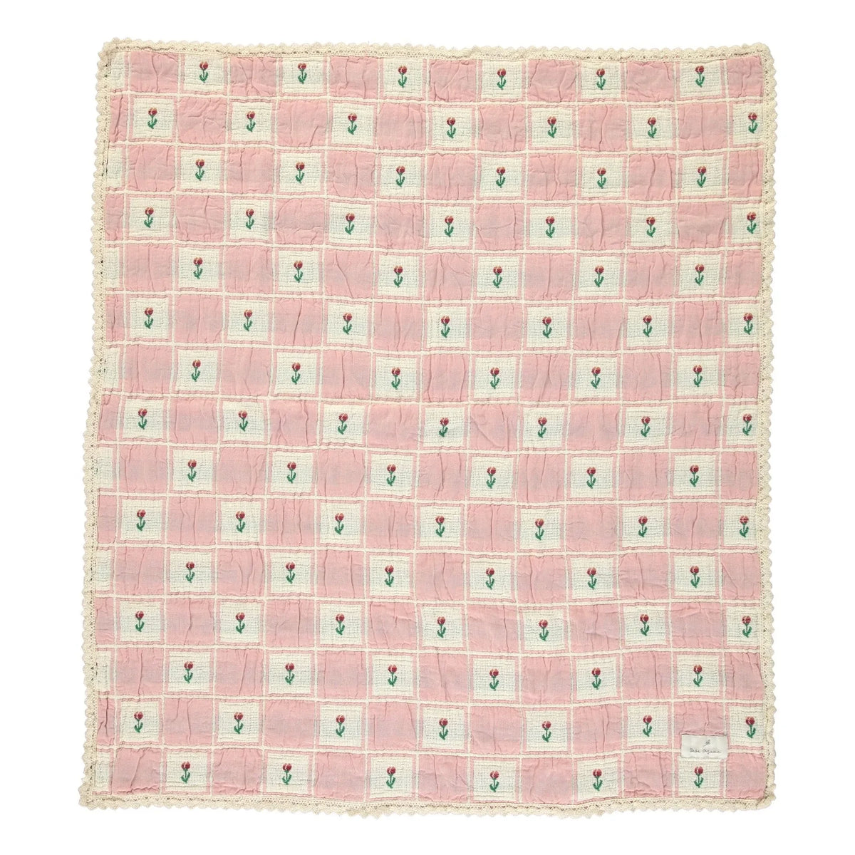 Bebe Organic - Bella Tulips Organic Cotton Blanket | Pink