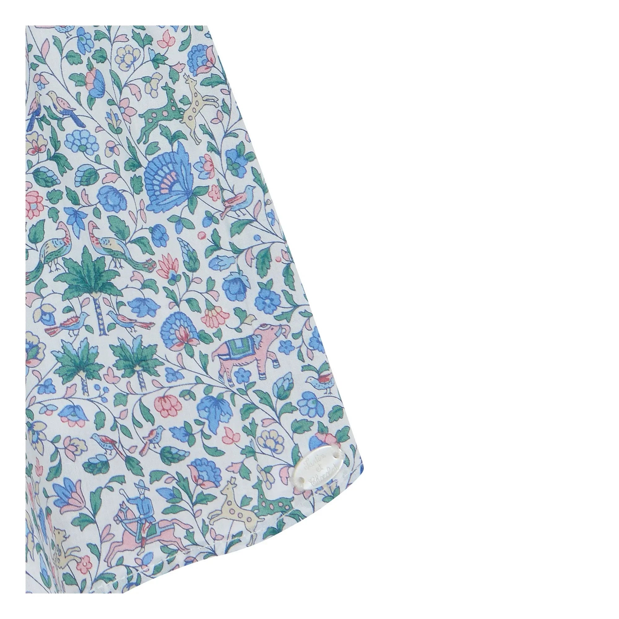 Tartine et Chocolat - Vestido fruncido Liberty para bebé | Blanco