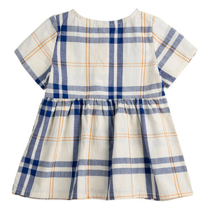 Bobo Choses - Tartan Organik Pamuk Bebek Elbisesi | Ekru