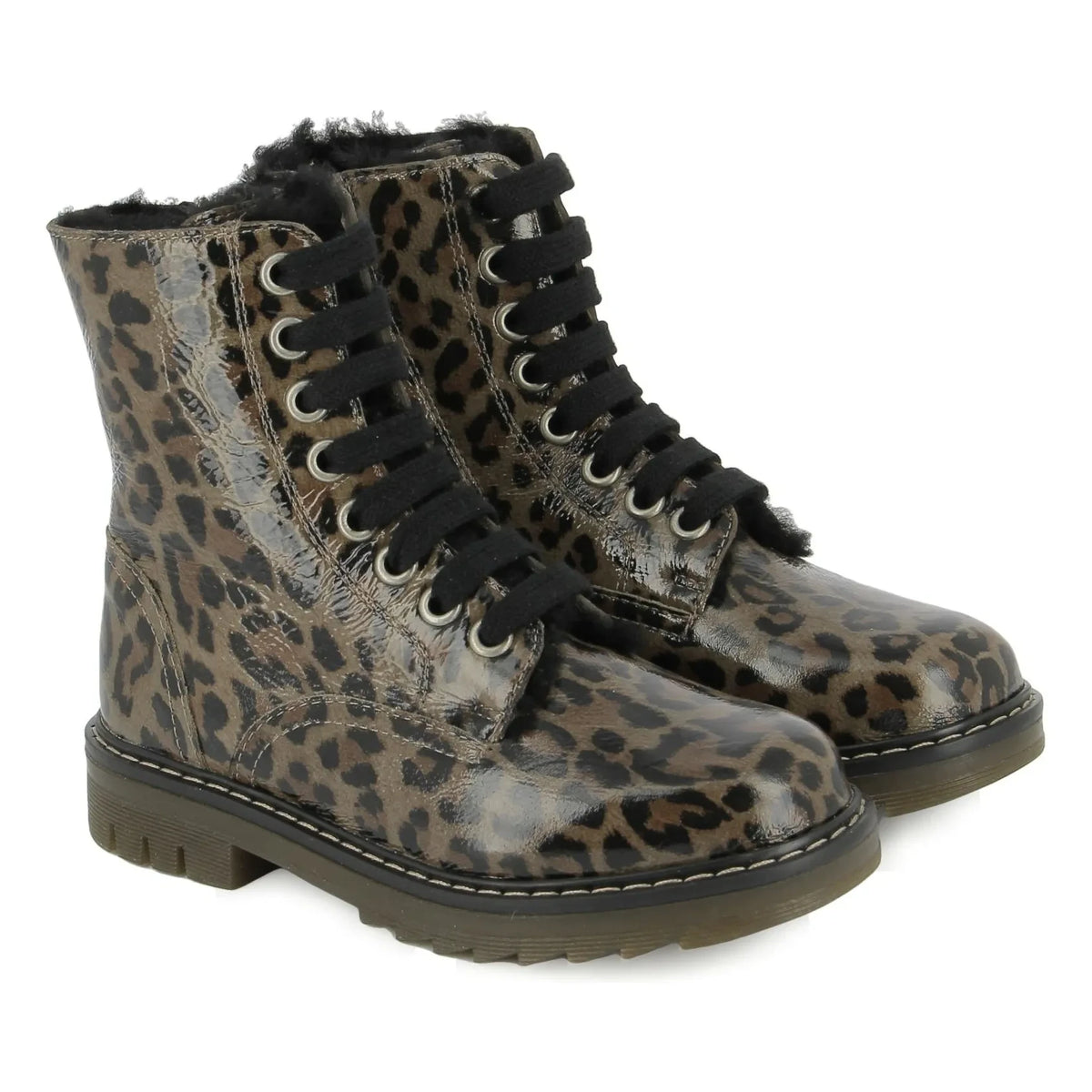 Pom d'Api - Botas de Pelo Leopardo Sid Ranger | Marrón