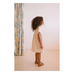 Studio Bohème - Striped Cousin Dress Organic Cotton Gauze | Pink