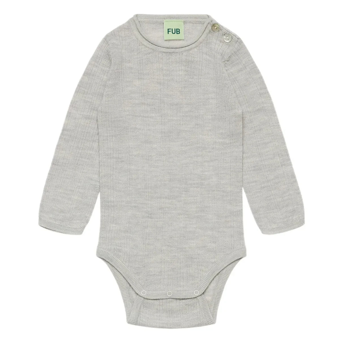 FUB - Merino Yün Ribana Body | Kırçıllı gri