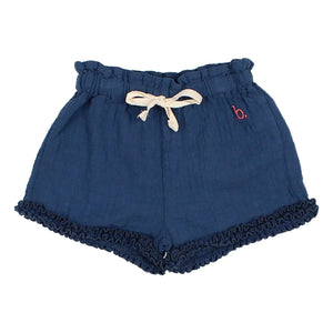 Búho – Baby-Rüschenshorts aus Bio-Baumwolle | Marineblau