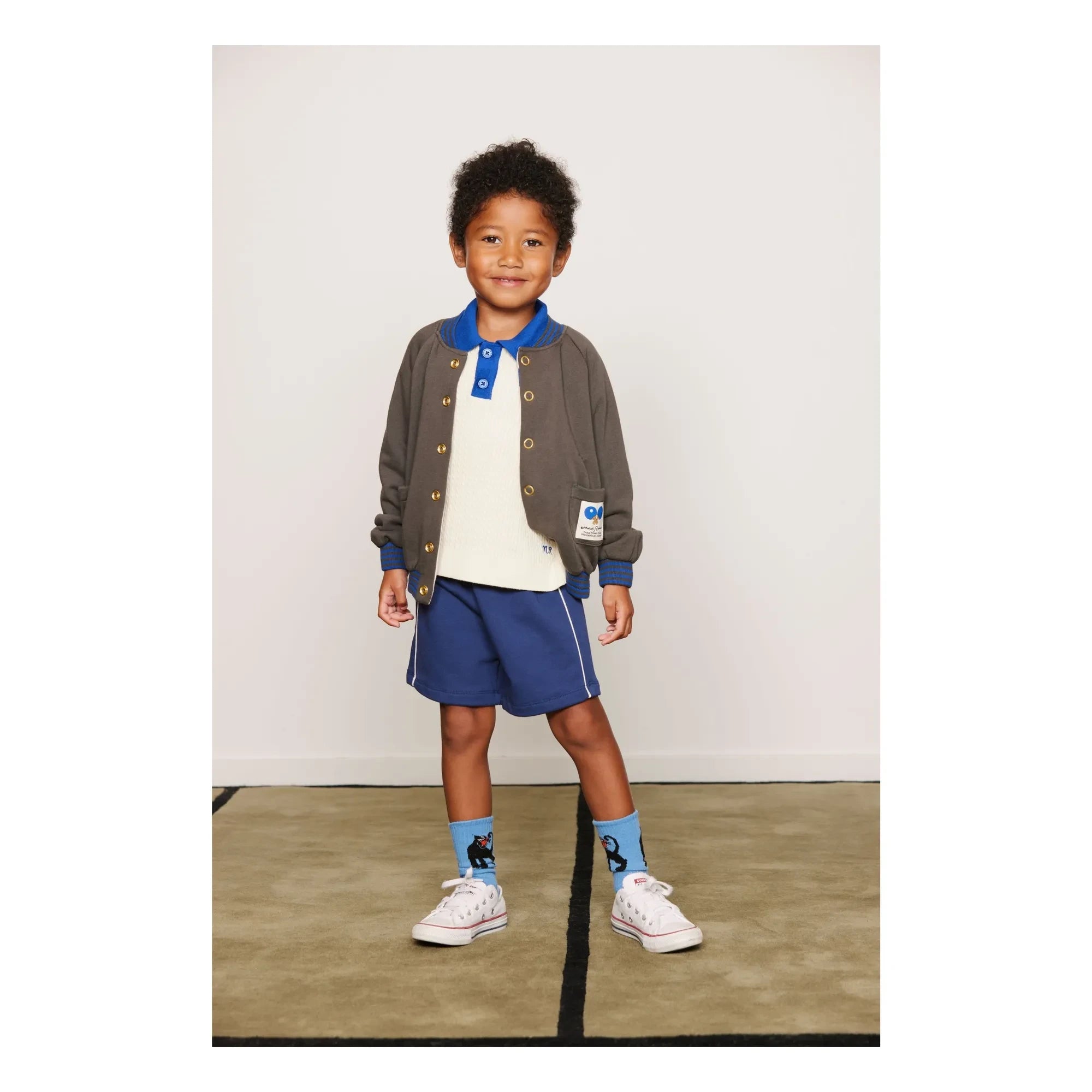 Mini Rodini - Poloshirt aus Bio-Baumwollstrick | Ecru