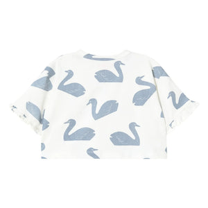 Tinycottons - T-Shirt mit Bio-Baumwoll-Schwänen | Weiß