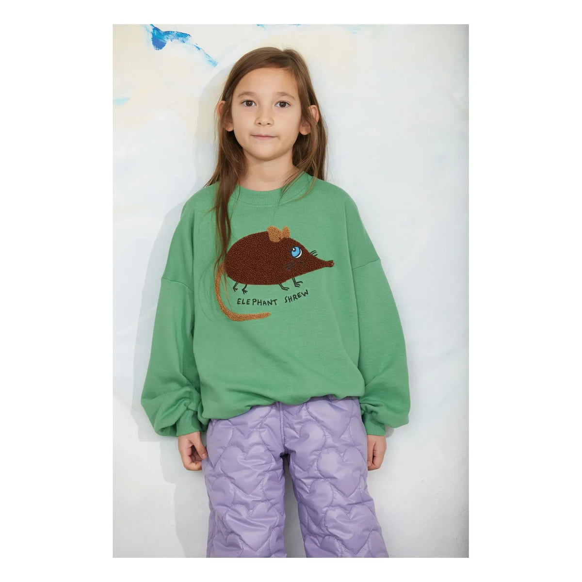 Mini Rodini - Besticktes Bio-Baumwoll-Sweatshirt mit Elefanten-Detail | Grün