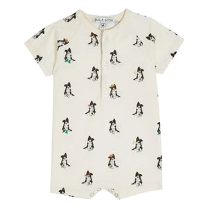Emile et Ida - Border Collie Bio-Baumwoll-Strampler | Creme