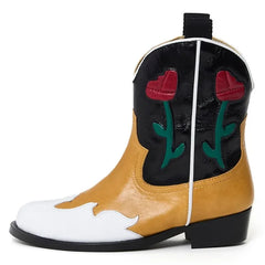 Maison Mangostan - Botas cowboy rosas | Camel