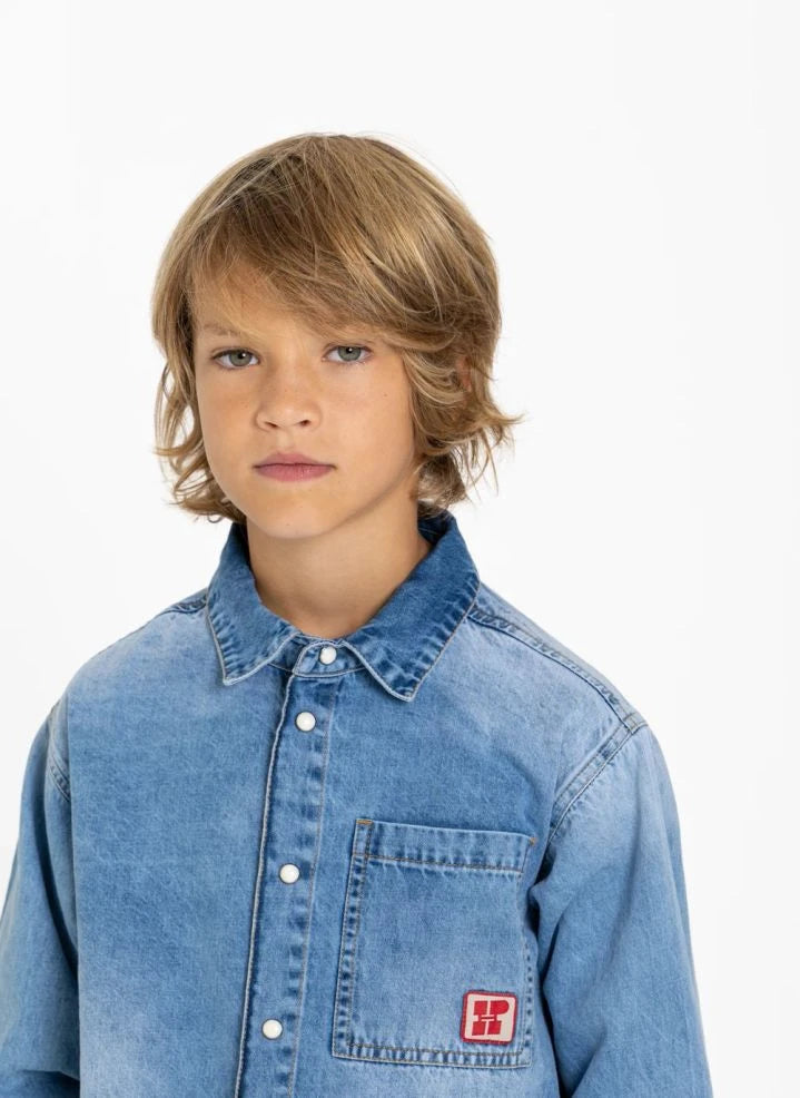 Hundred Pieces - Enzo Denim قميص | دينيم فاتح